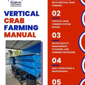 Vertical crab farming manual showing setup guidelines and step-by-step instructions.
