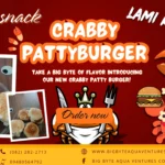 Crabby Patty Burger by Big Byte Aqua Ventures 100% real crab meat burger with seafood flavor